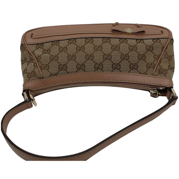 Gucci Mayfair Small Bow Leather Shoulder Bag Rose Beige