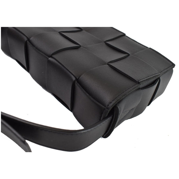 BOTTEGA VENETA Cassette Maxi Lambskin Crossbody Bag Black