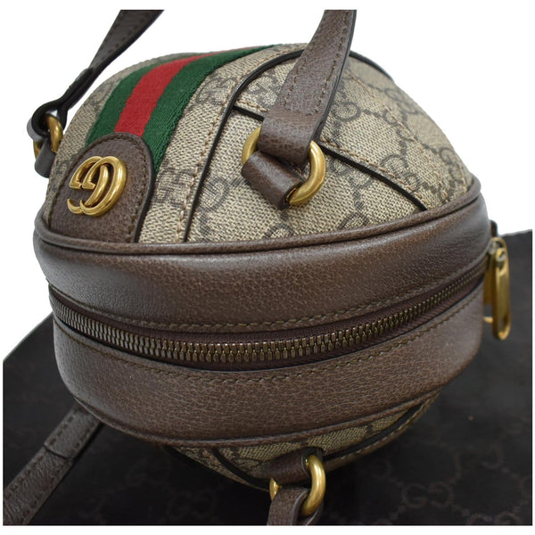 GUCCI Ophidia Mini GG Sphere Top-Handle Canvas Bowler Bag Beige 574794