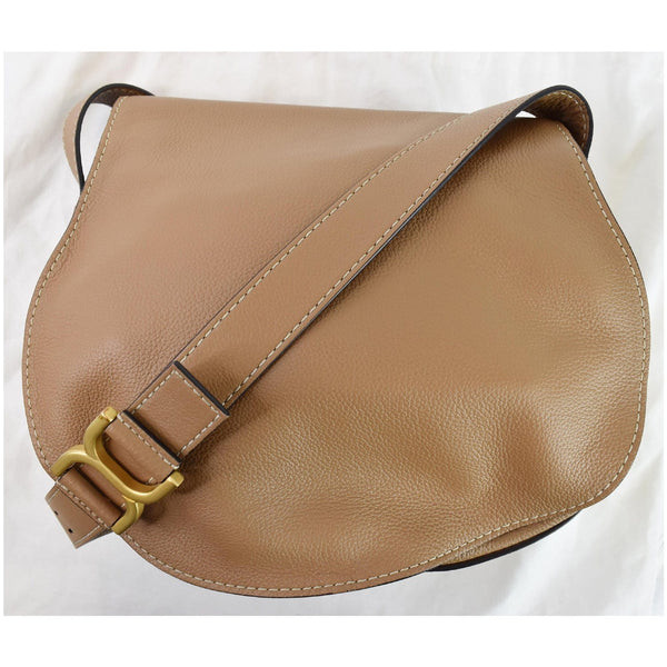 CHLOE Marcie Medium Pebbled Leather Crossbody Bag Brown