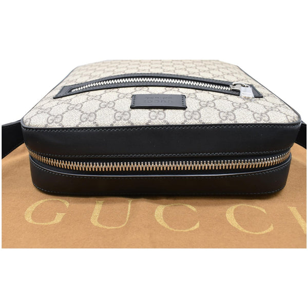 GUCCI Flat GG Supreme Canvas Messenger Bag Beige 473878