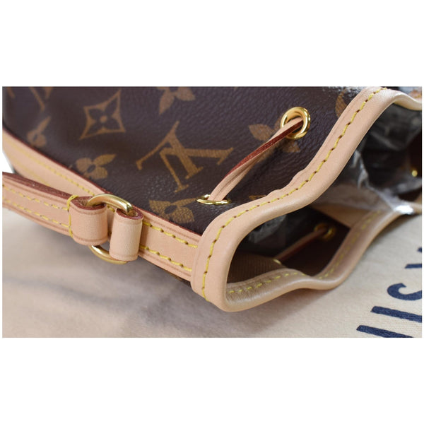 LOUIS VUITTON Nano Noe Monogram Canvas Crossbody Bag Brown