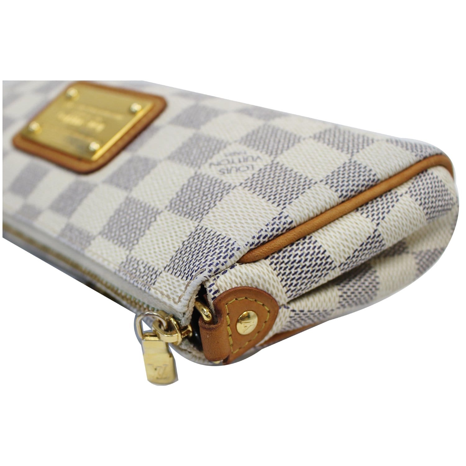 Louis Vuitton Pochette Eva Damier Azur Clutch Tote Bag