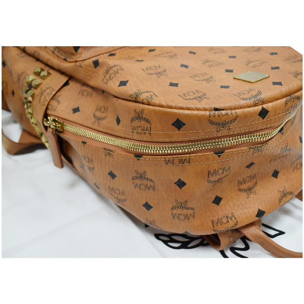 MCM Stark Classic Visetos Canvas Backpack Bag Cognac