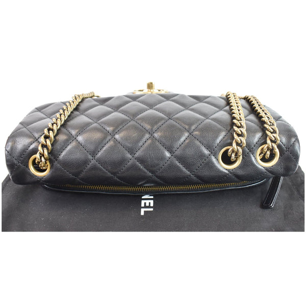 CHANEL CC Crown Flap Small Calfskin Leather Shoulder Bag Black