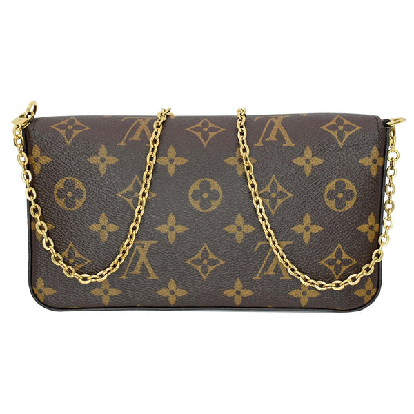 LOUIS VUITTON Felicie Monogram Canvas Pochette Crossbody Bag Brown