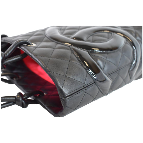 CHANEL Cambon Ligne Quilted Calfskin Leather Tote Bag Black
