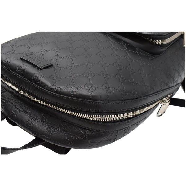 Preowned Gucci GG Signature Leather Backpack Bag Black