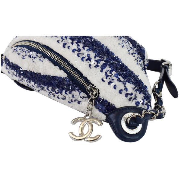 Chanel Sequin Fanny Pack Leather Waist Bag side preview