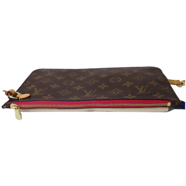 zip closed lv Wristlet Pouch Canvas Neverfull MM