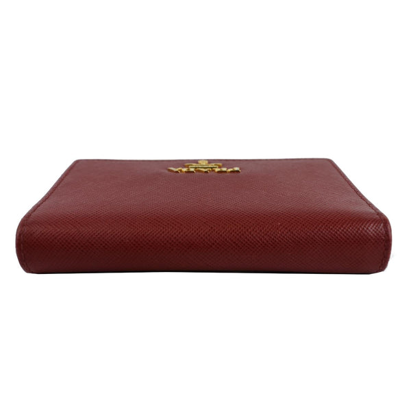 PRADA Saffiano Leather Bi-Fold Wallet Card Case Coin Purse Red - Final Sale