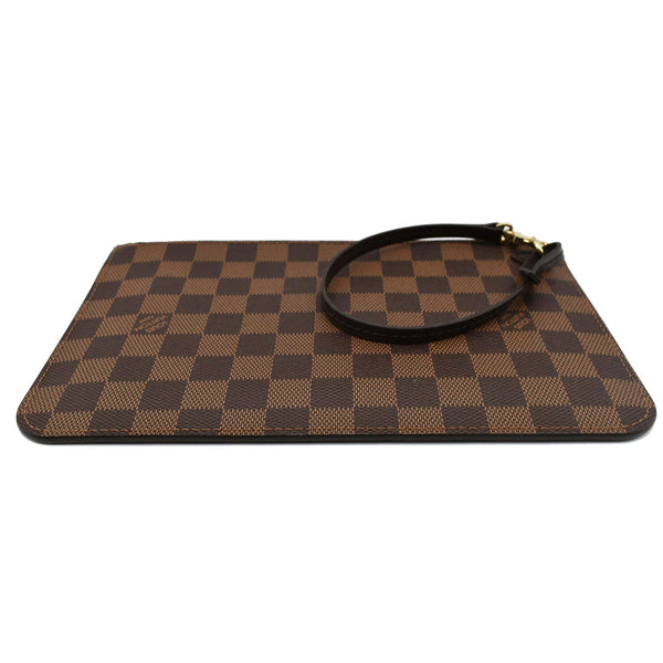LOUIS VUITTON Neverfull MM Damier Ebene Pochette Wristlet Pouch Brown
