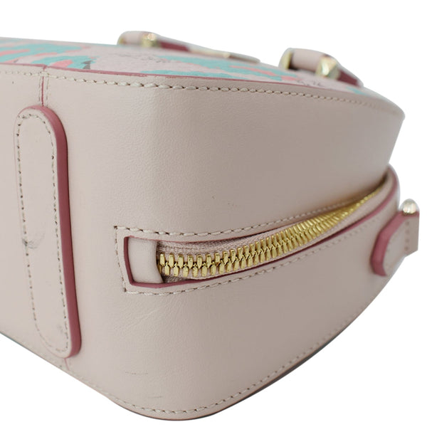 MCM Mini Aren Half Moon Floral Canvas Tote Bag Pink