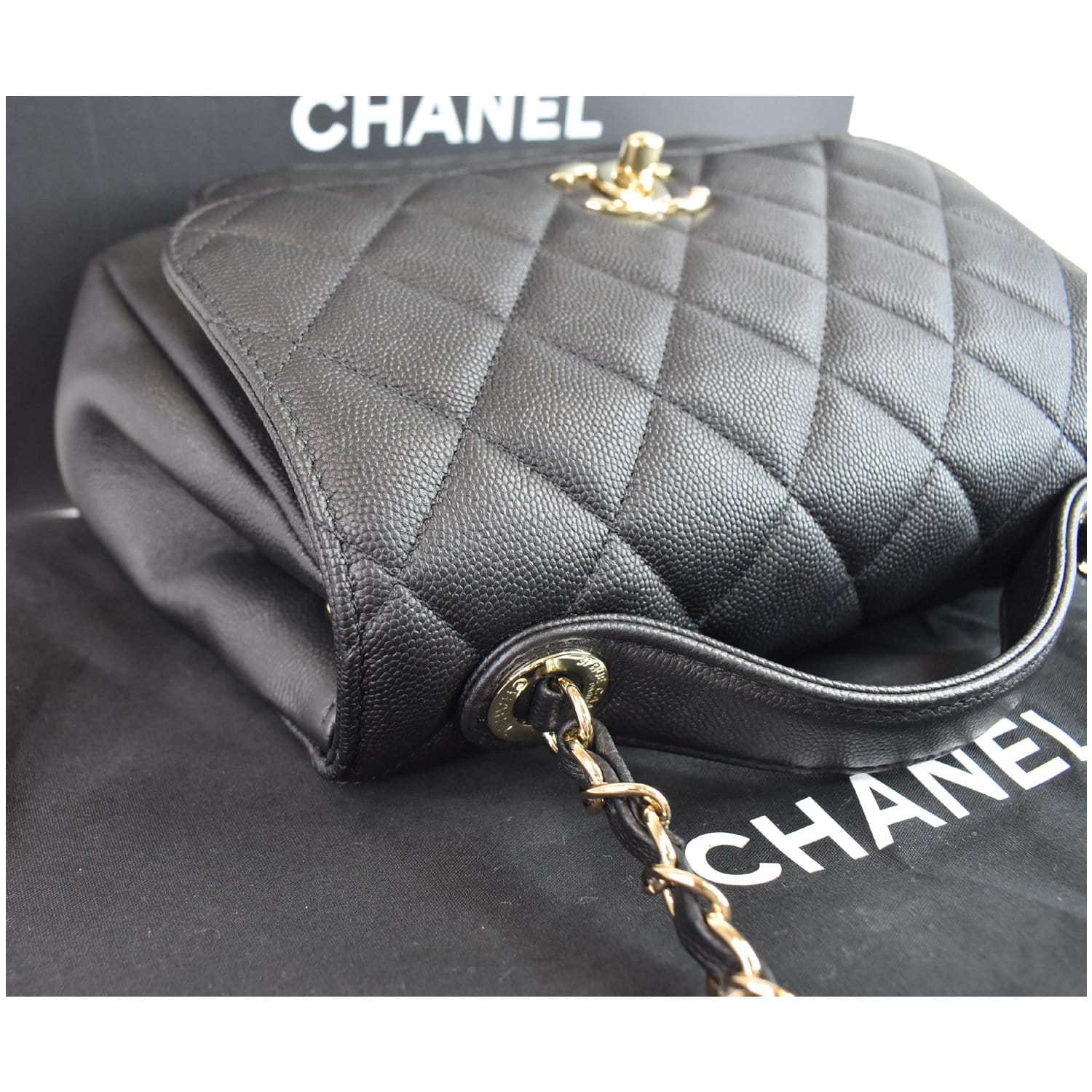 CHANEL Caviar Quilted Large Business Affinity Flap Black 1261834
