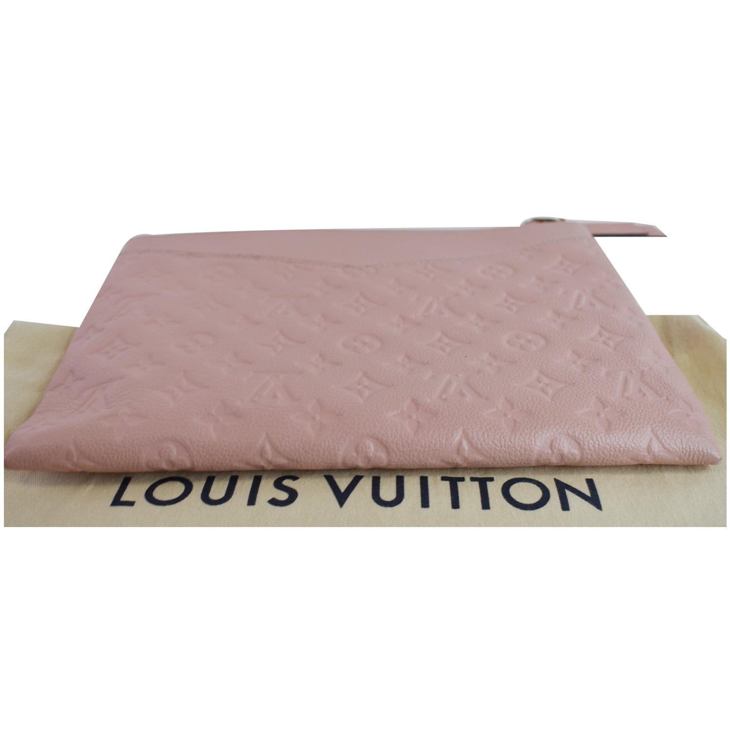 LOUIS VUITTON Daily Pouch Monogram Empreinte Leather Clutch Rose Poudr
