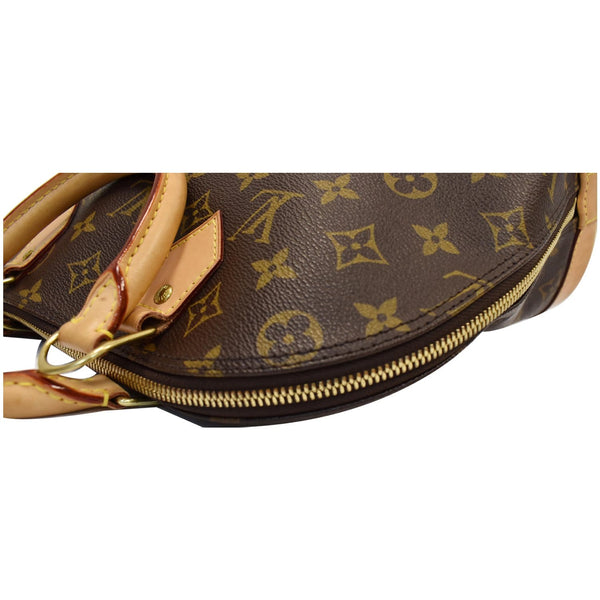 Louis Vuitton ﻿Alma Monogram Canvas Satchel Bag Brown - corner close view
