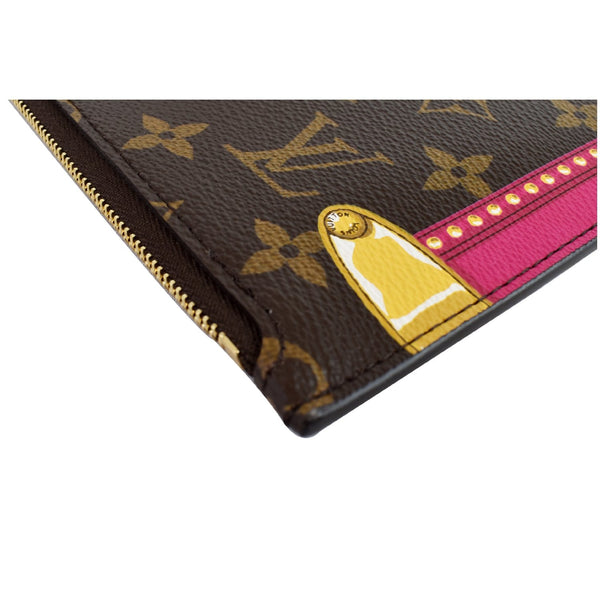 LOUIS VUITTON Wristlet Pouch Monogram Summer Trunk Neverfull MM Brown