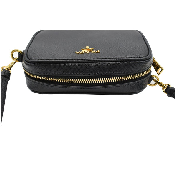 PRADA Saffiano Leather Camera Crossbody Bag Black
