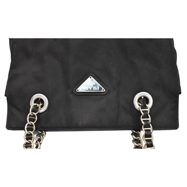 PRADA Tessuto Nylon Tote Shoulder Bag Black