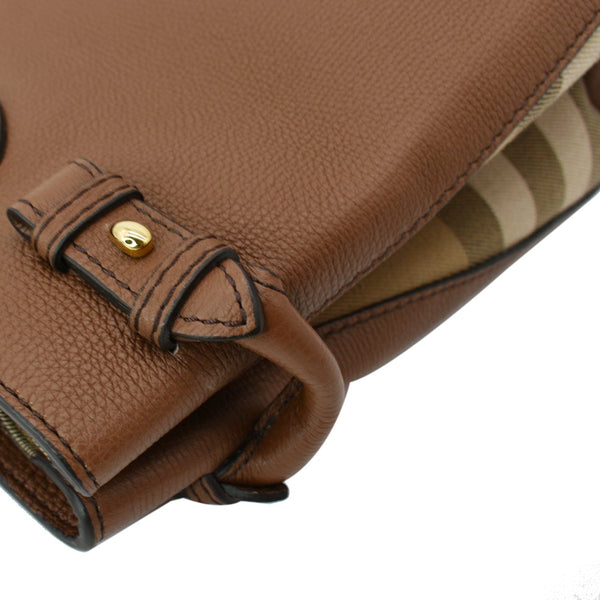 BURBERRY Banner Medium House Check Tote Bag Tan