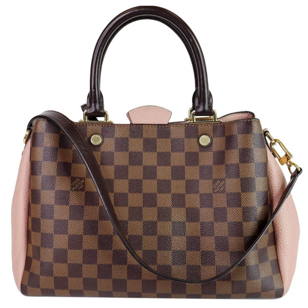 Louis Vuitton Brittany Damier Ebene Leather Tote Bag complete front view