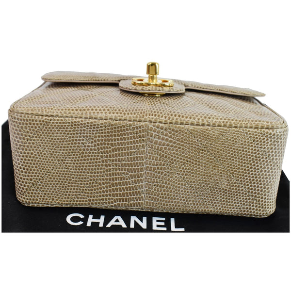 Chanel Vintage Mini Square Flap Lizard Shoulder Bag backside