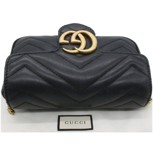 GUCCI GG Marmont Super Mini Leather Crossbody Bag Black 476433
