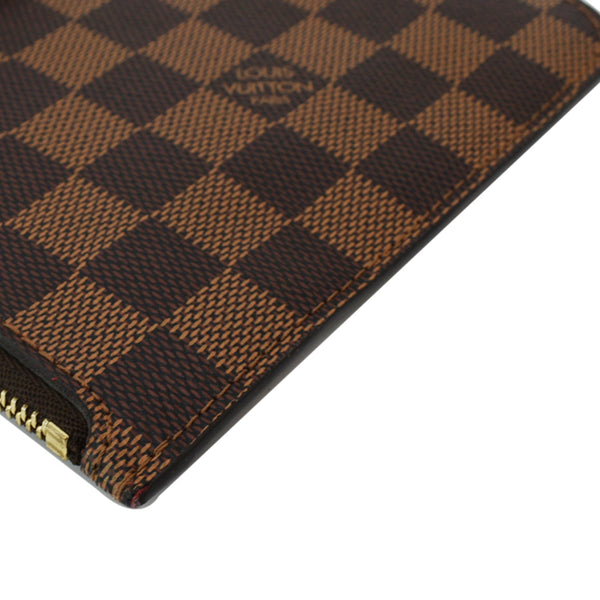 LOUIS VUITTON Neverfull MM Damier Ebene Pochette Wristlet Pouch Brown