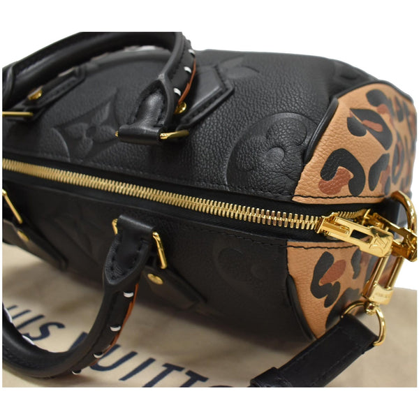 LOUIS VUITTON Speedy 25 Wild At Heart Leather Shoulder Bag Black