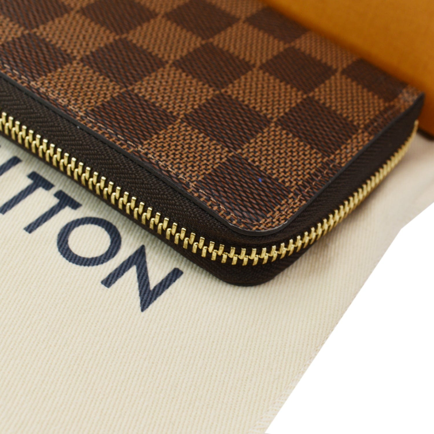 Louis Vuitton Brown Yellow Monogram Clemence Long Zip Wallet