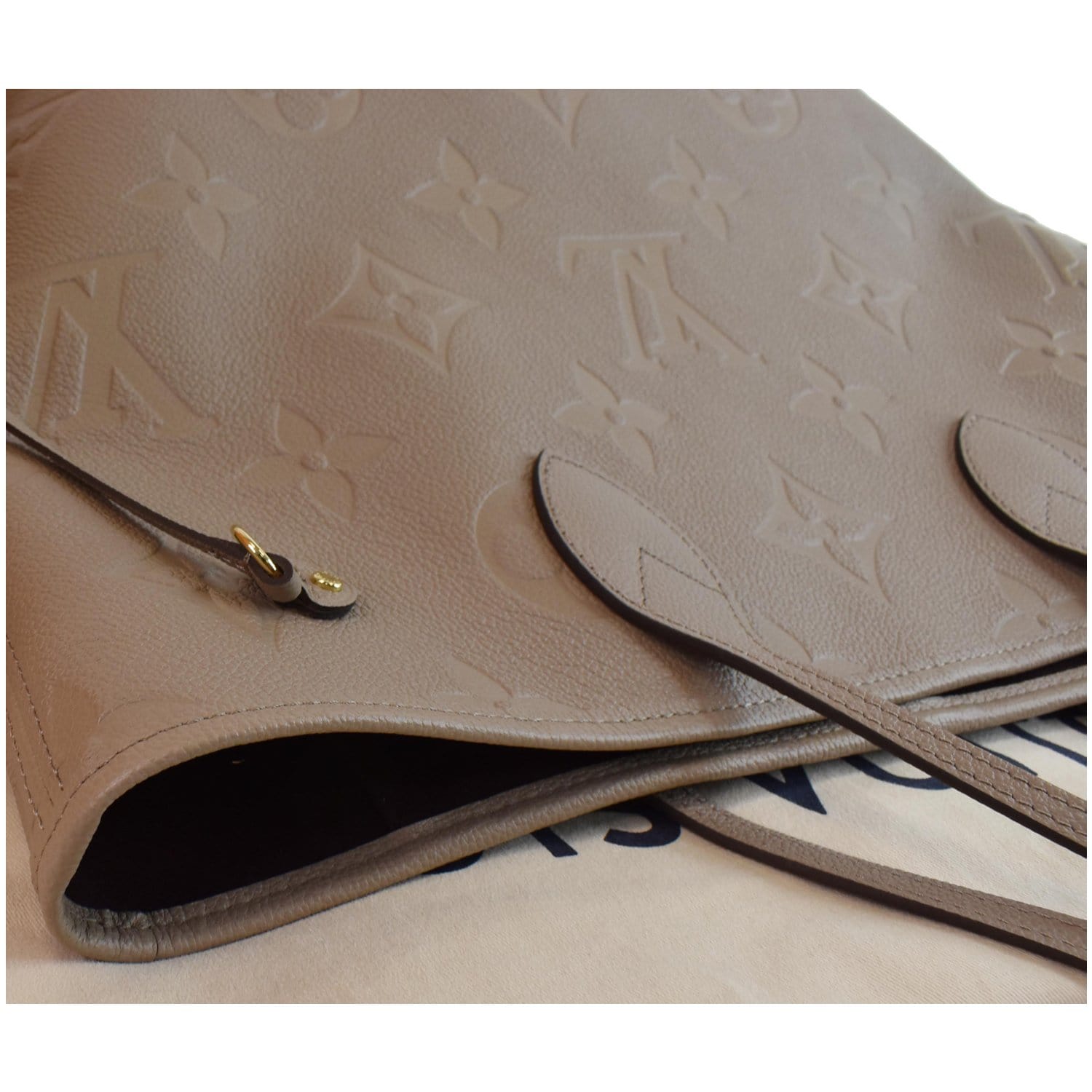 Neverfull MM Tote Bag - Luxury Monogram Empreinte Leather Beige