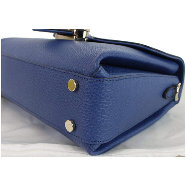 GUCCI GG Interlocking Leather Chain Shoulder Bag Blue 510302