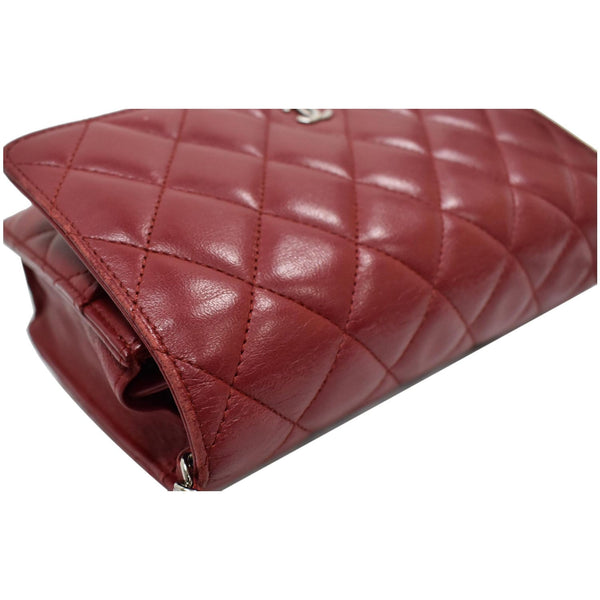 CHANEL CC WOC Leather Wallet On Chain Shoulder Bag Red