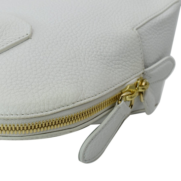 BURBERRY Grainy Leather Bowling Shoulder Bag White