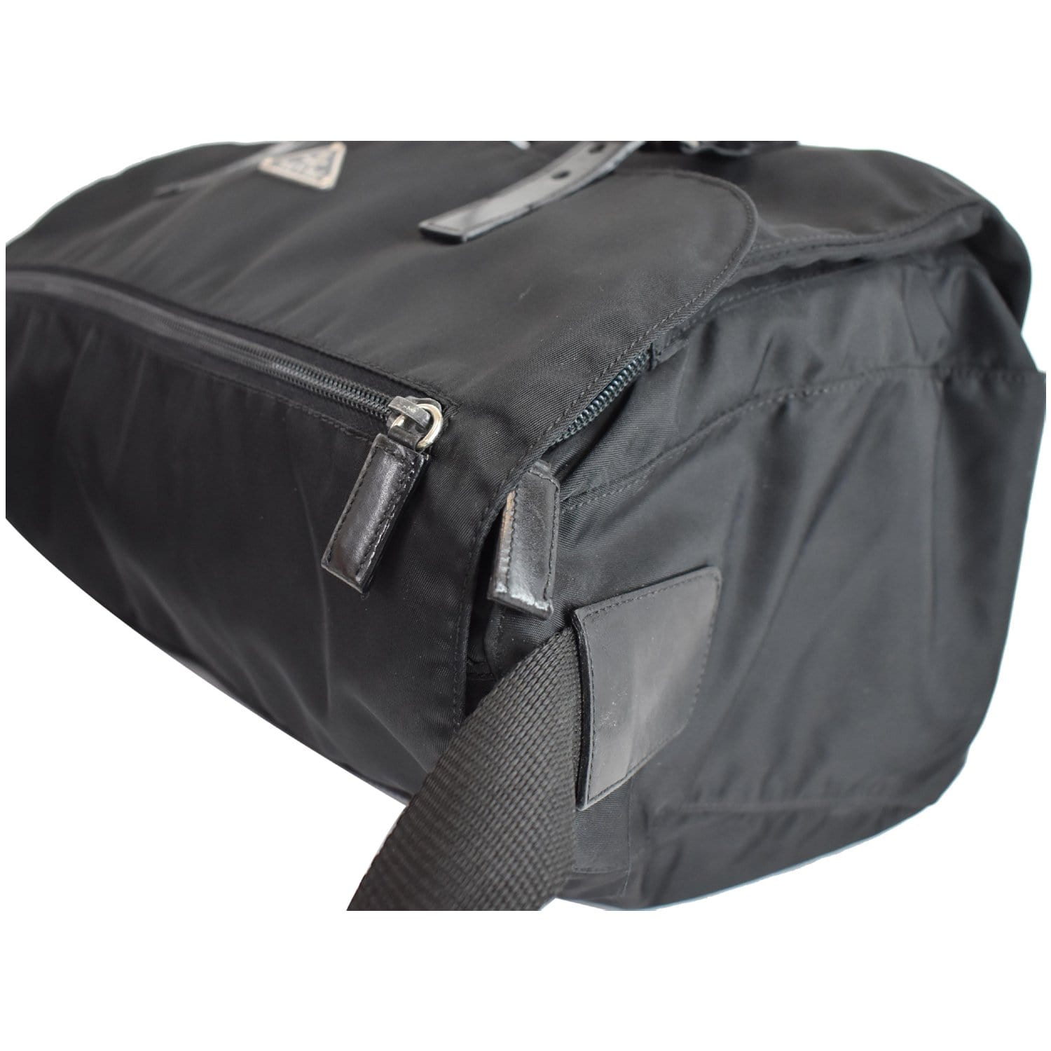 PRADA Nylon Vela Flat Messenger Bag Black 1274110