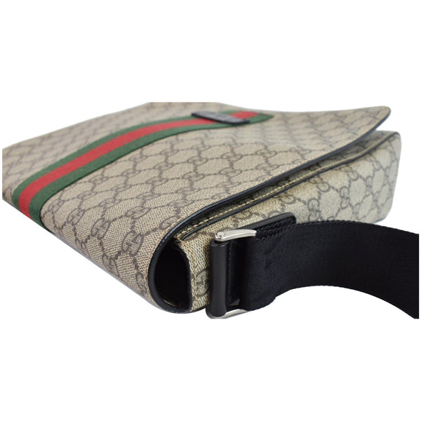 GUCCI GG Supreme Monogram Web Messenger Bag Beige 475432