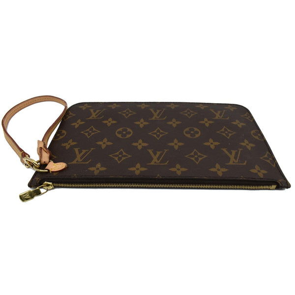 LOUIS VUITTON Pochette Wristlet Pouch Monogram Canvas Neverfull MM Brown