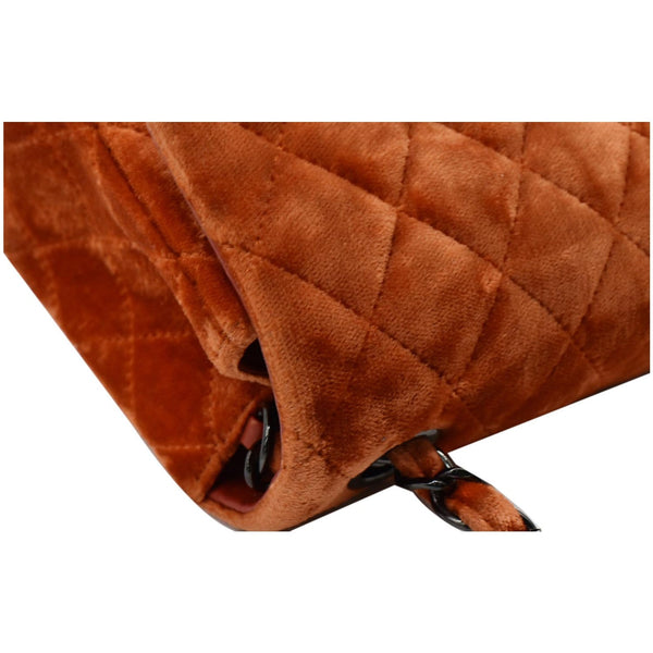 Chanel Small Flap Quilted Velvet Crossbody Bag side view