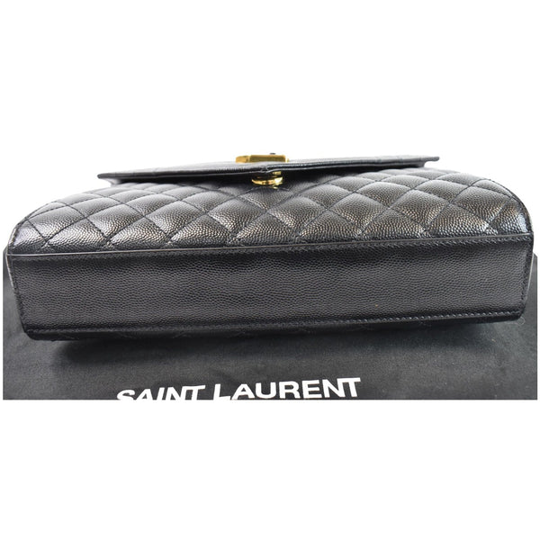 YVES SAINT LAURENT Envelope Medium Chain Leather Shoulder Bag Black
