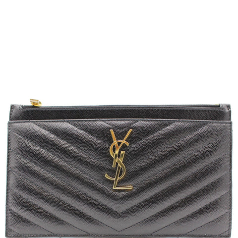 YVES SAINT LAURENT Bill Pouch Grain De Poudre Black