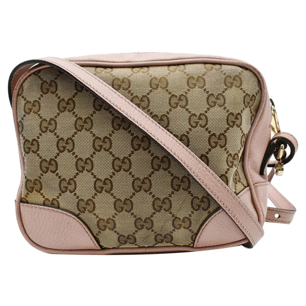 GUCCI Bree GG Canvas Leather Crossbody Bag Pink 449413