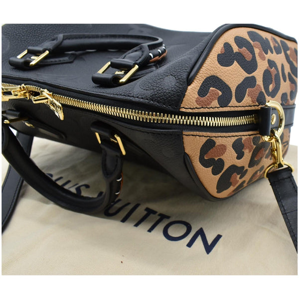 LOUIS VUITTON Speedy 25 Wild At Heart Leather Shoulder Bag Black