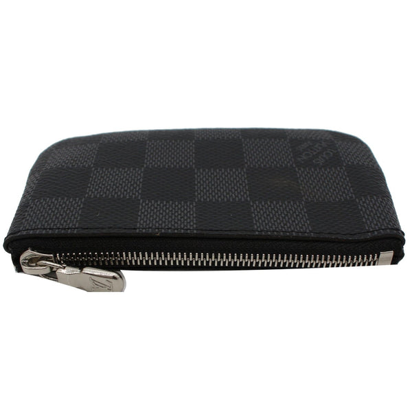 LOUIS VUITTON Pochette Key Cles Damier Graphite Coin Case Black