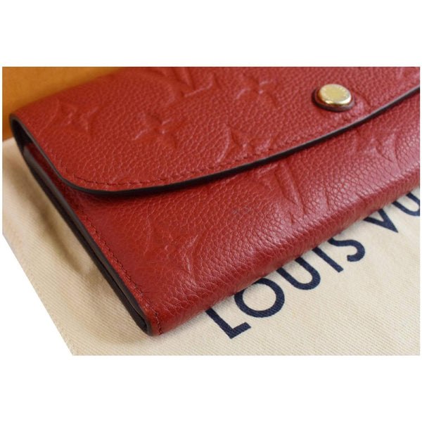 LOUIS VUITTON Emilie Monogram Empreinte Leather Wallet Red