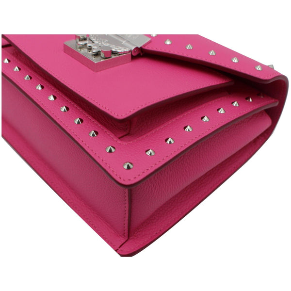 MCM Patricia Studded Leather Satchel Bag Pink