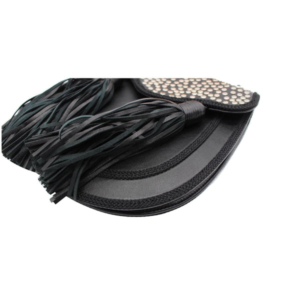 YVES SAINT LAURENT Opium 2 Studded Leather Tassel Bag Black