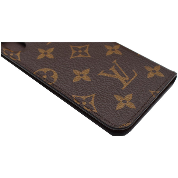 LOUIS VUITTON iPhone X Folio Monogram Canvas Phone Case Brown