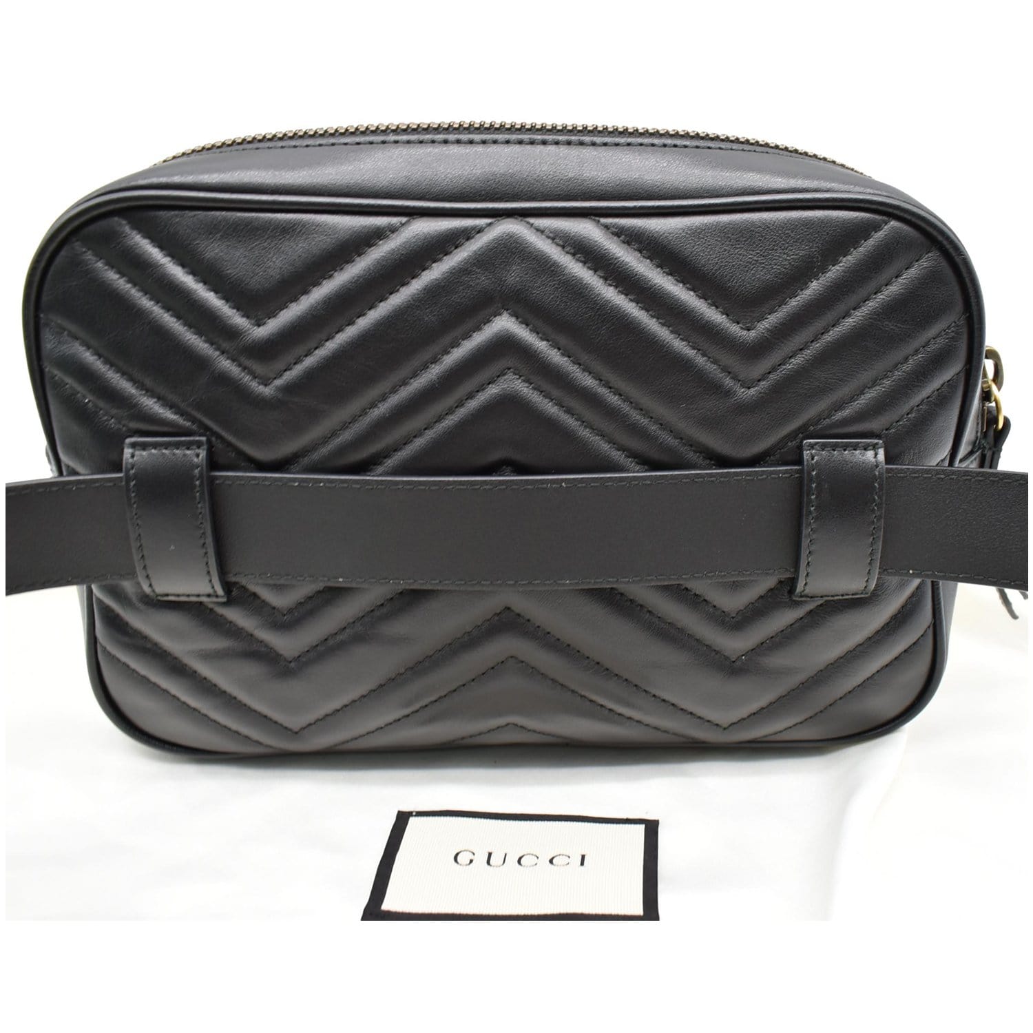 Gucci GG Marmont Black Leather Belt Bag