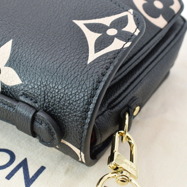 LOUIS VUITTON Metis Pochette Bicolor Empreinte Leather Crossbody Bag Black
