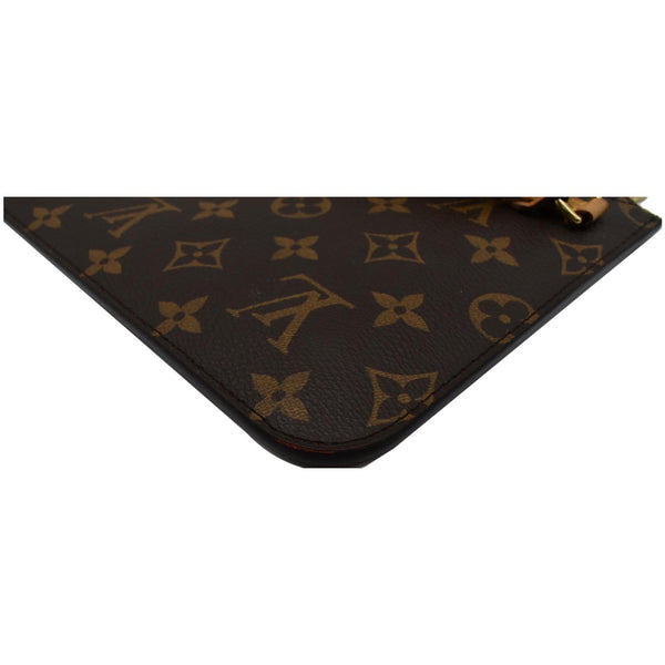 LOUIS VUITTON Neverfull MM Monogram Canvas Pochette Wristlet Pouch Brown